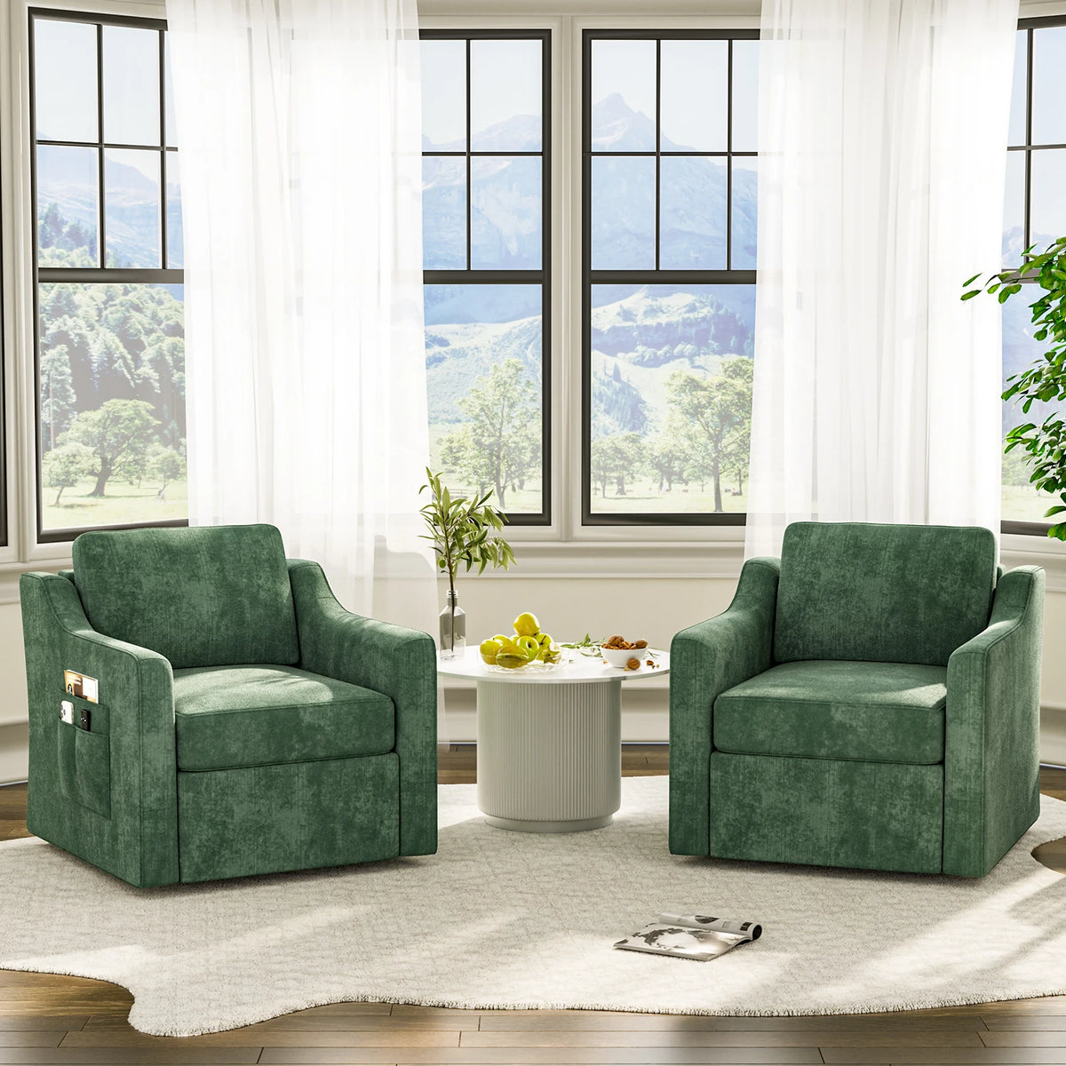 360 Degree Swivel Accent Chair for Comfortable Living Rooms