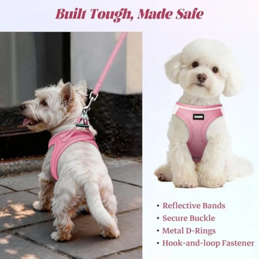 Adjustable Reflective Dog Harness And Leash Set For Daily Walks