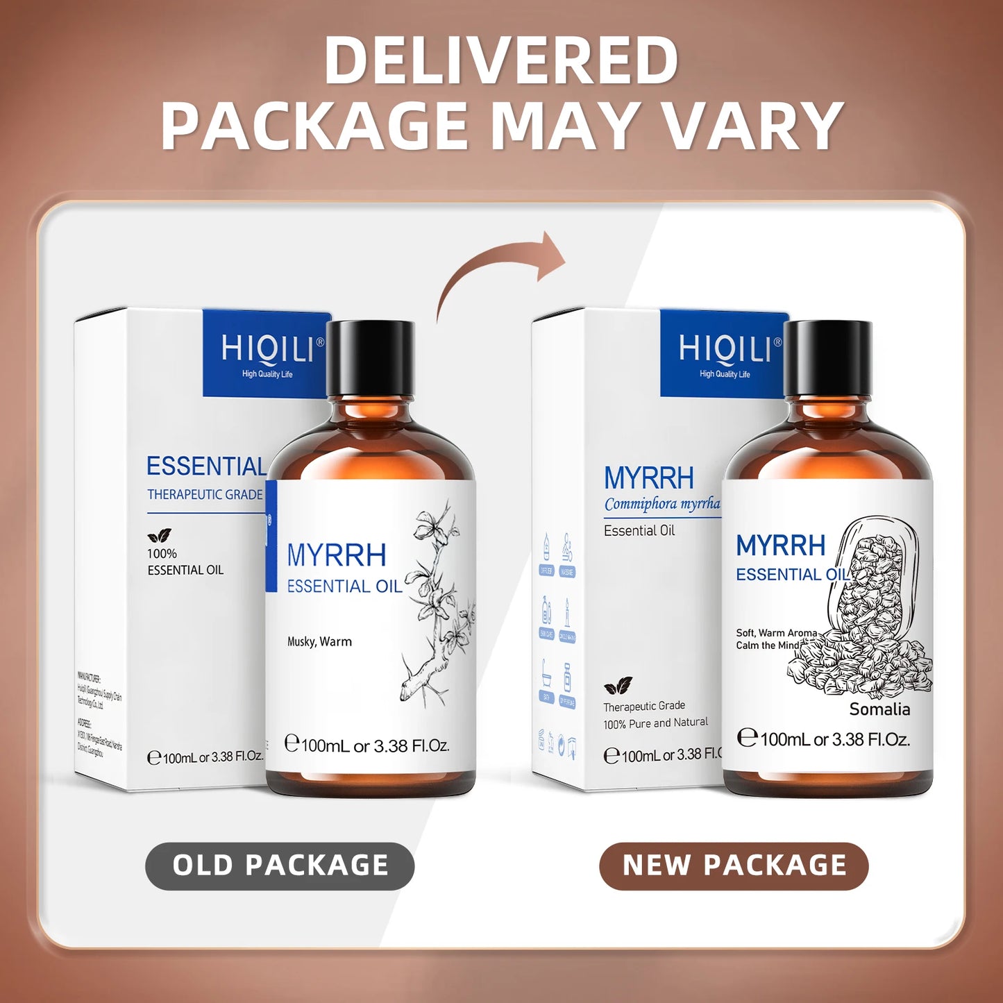 HIQILI Myrrh Essential Oil Pure For Aromatherapy Diffuser Massage