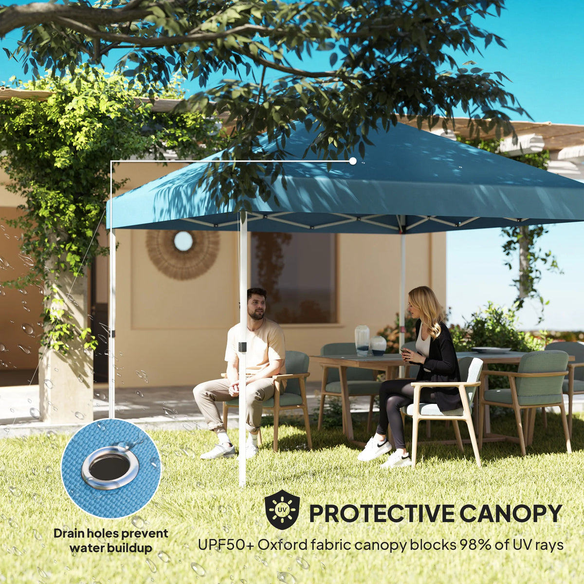 Pop Up Outdoor Gazebo Canopy Tent With Half Sidewalls