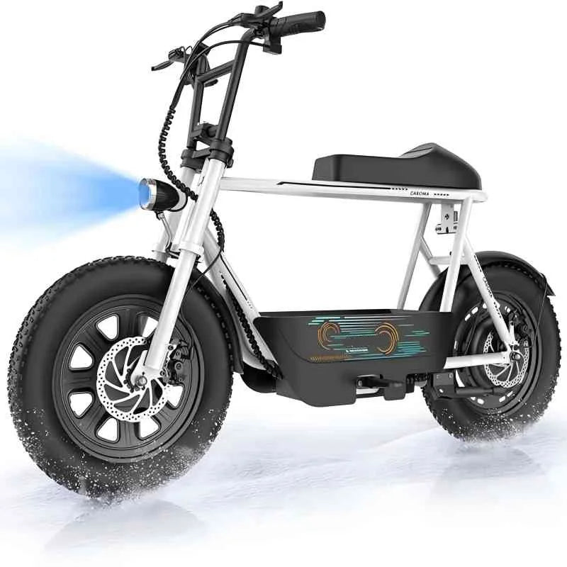 Electric Scooter With Seat, Suspension, Fat Tires And Cargo Basket