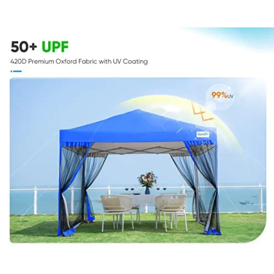 Portable Pop Up Gazebo Tent With Netting Fully Waterproof