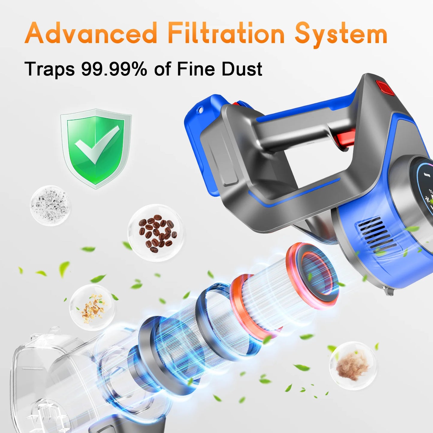Honki Cordless Wet Dry Handheld Vacuum Cleaner With Powerful Suction