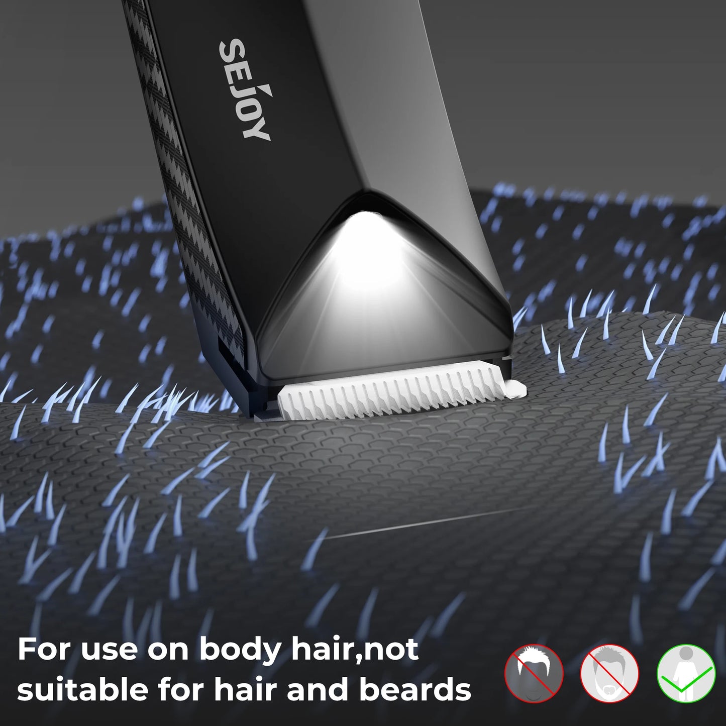 SEJOY Body Hair Trimmer for Men Waterproof Rechargeable Groomer