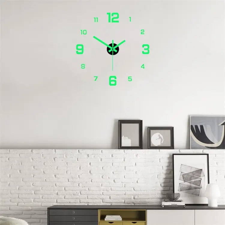 EW Creative Luminous Digital Clock European Style DIY Silent Wall Clock