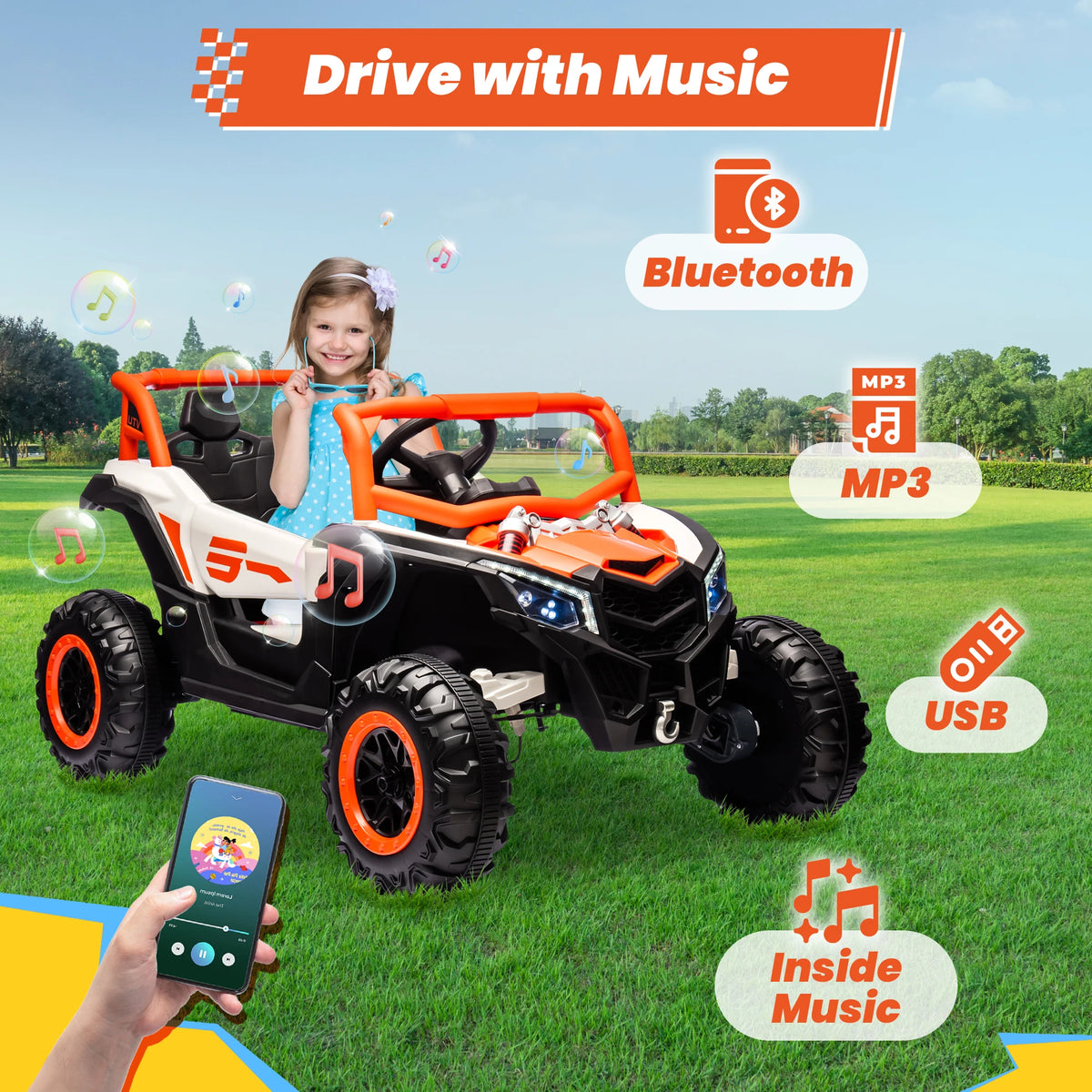 Joyracer 4WD Electric Ride On UTV With Remote Control