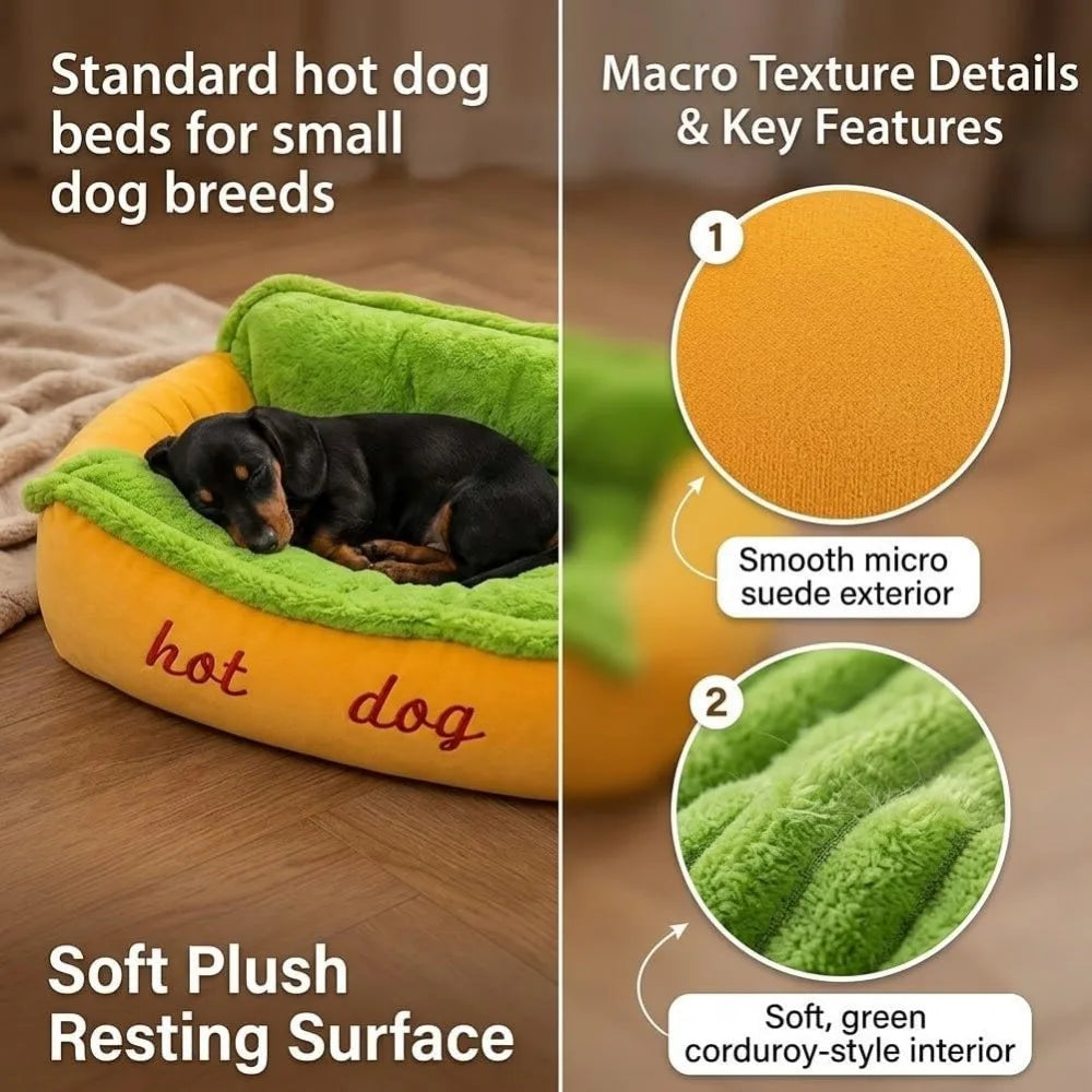 Cozy Sausage Pet Bed With Secure Base And Washable Corduroy