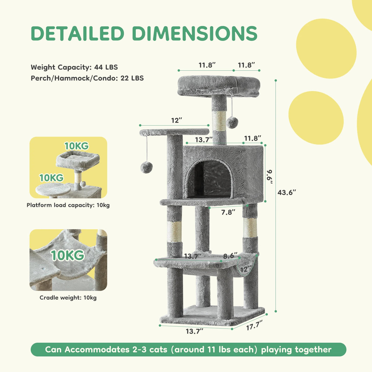 Jhk Multi Level Cat Tree With Sisal Scratching Posts