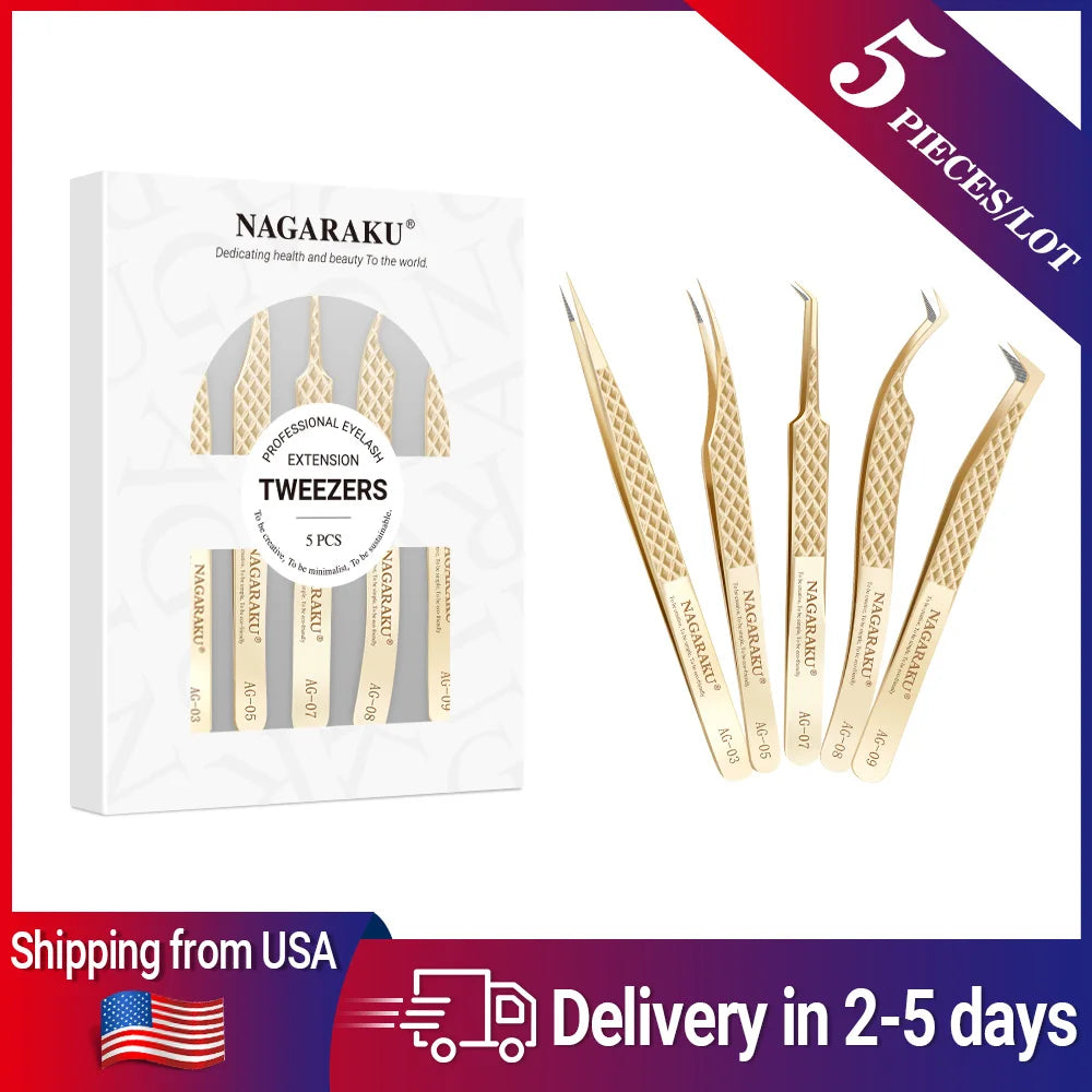 Nagaraku AG Eyelash Extension Tweezers For Volume Fans Fiber Tip