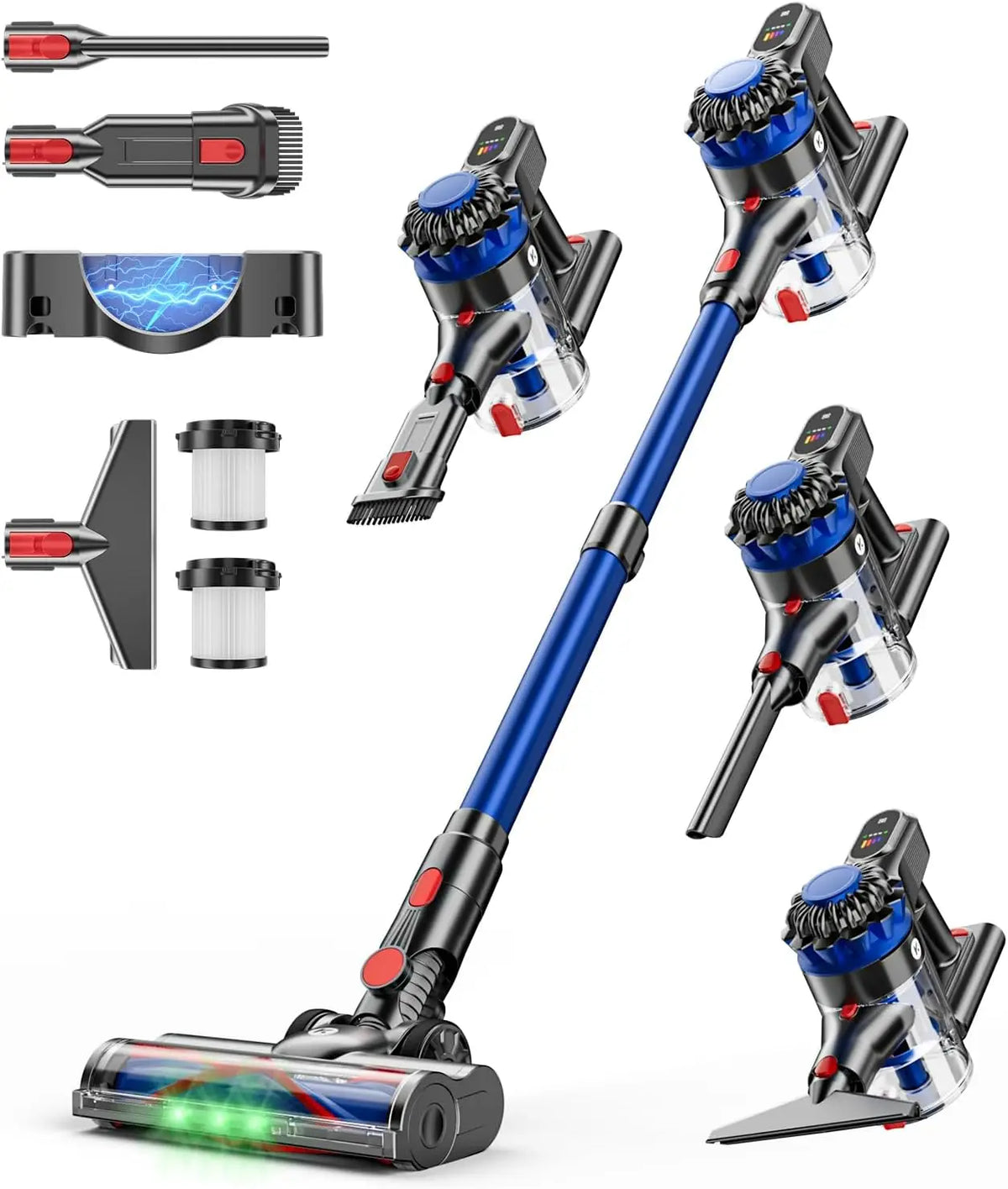 Cordless Stick Vacuum Cleaner LED Display Anti Tangle Wall Mount