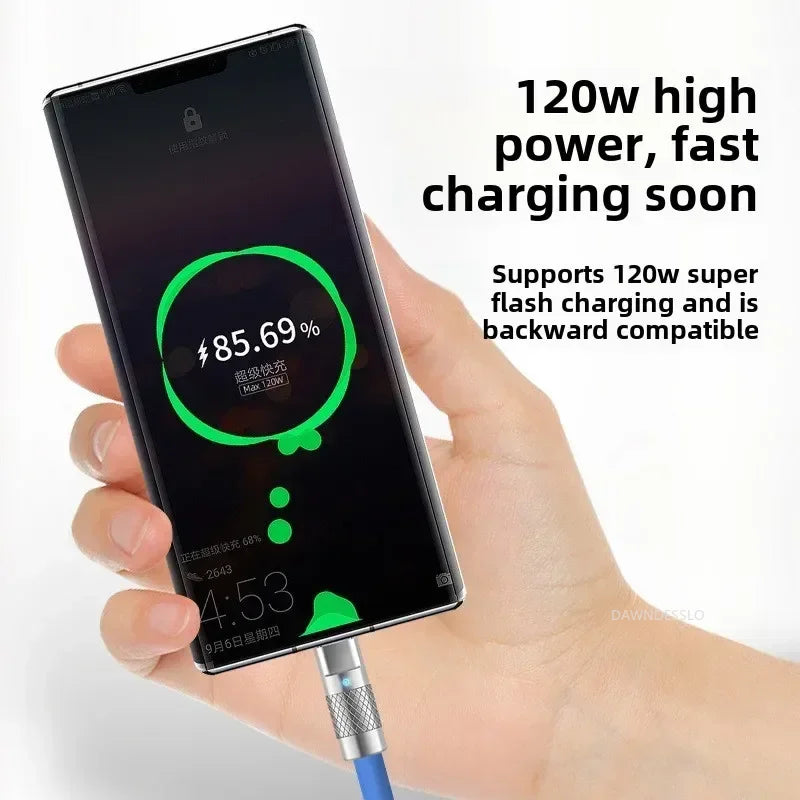 120W 7A USB-C To USB-C Fast Charge Cable Type-C Silicone