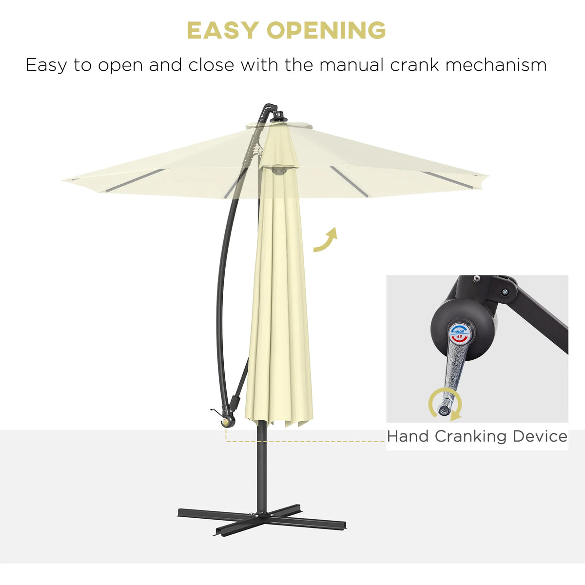 Outsunny Cantilever Offset Patio Umbrella With Tilt UV And Water Resistance