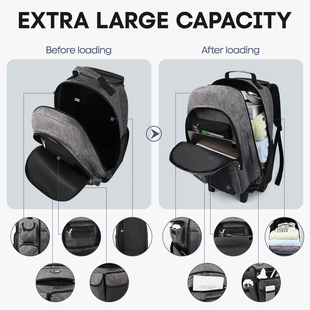 New York XPress Wheeled Travel Backpack Carry-On Luggage