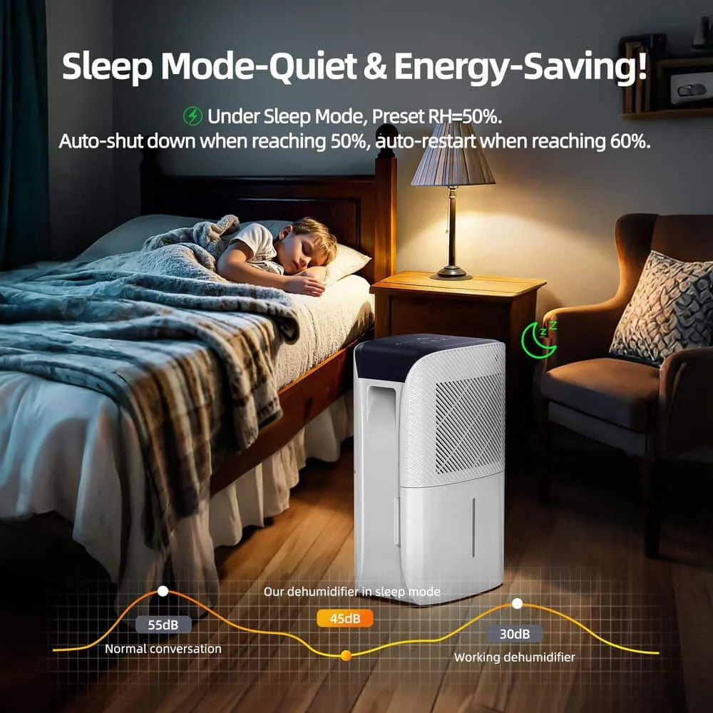 AIRPLUS Portable Dehumidifier With Auto Defrost And Continuous Run