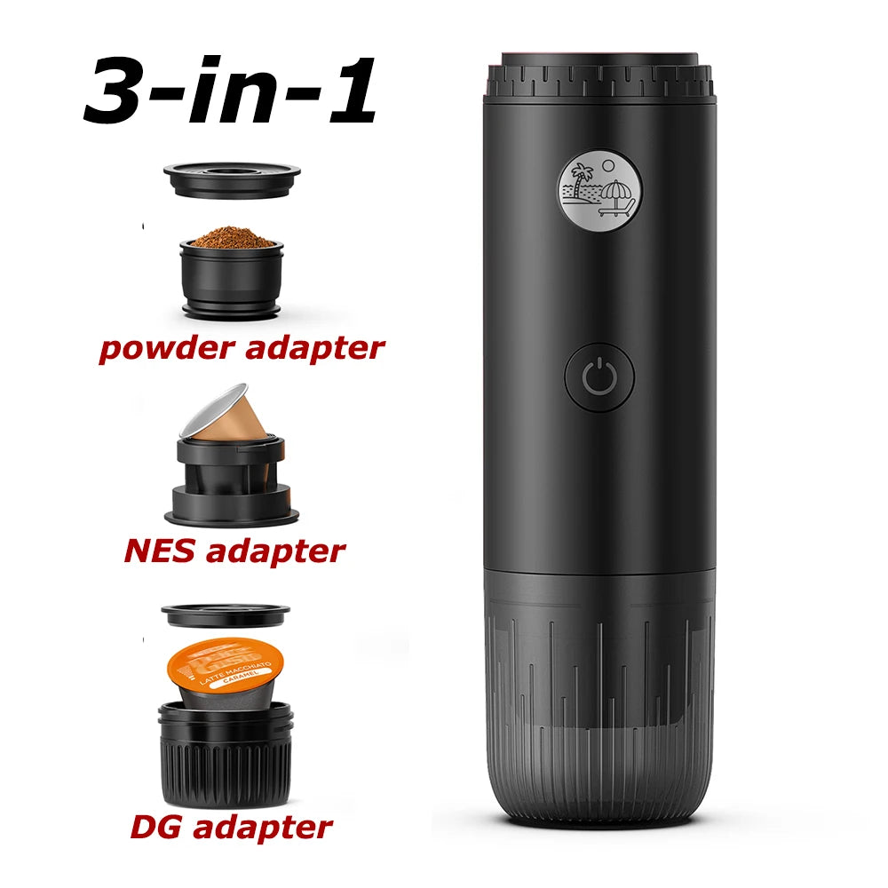Portable 2-In-1 and 3-In-1 Capsule and Ground Coffee Maker