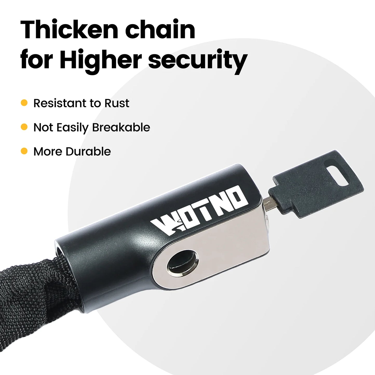 Bike Chain Lock Anti Theft Hardened Steel With 2 Keys