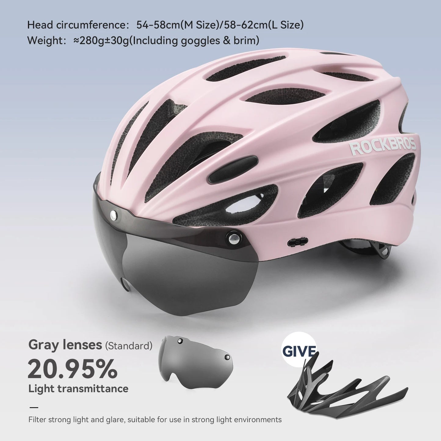 RockBros Cycling Helmet With Goggles Integrated Safety For Men Women