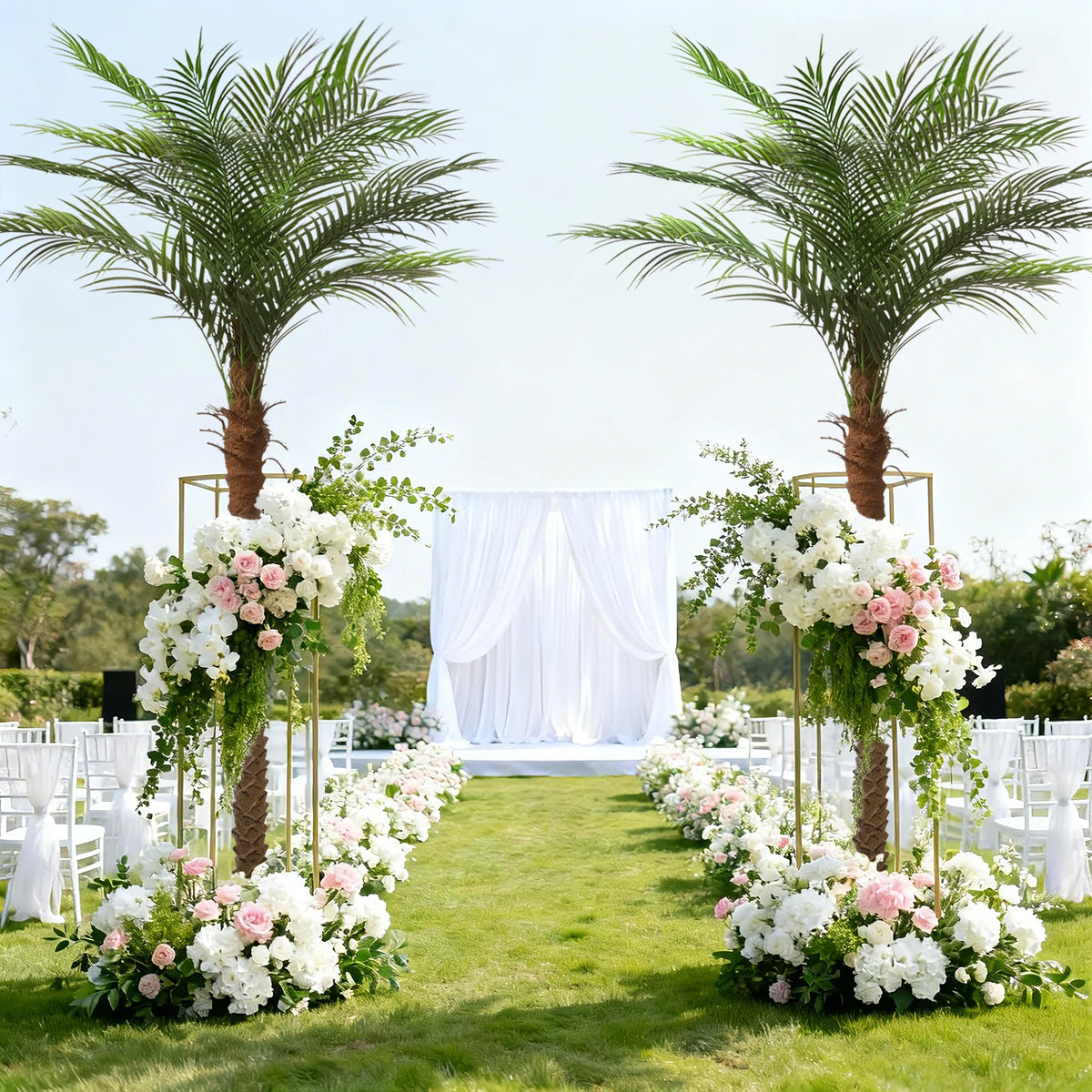 Olitree Artificial Golden Cane Palm Tree For Indoor Outdoor Decor