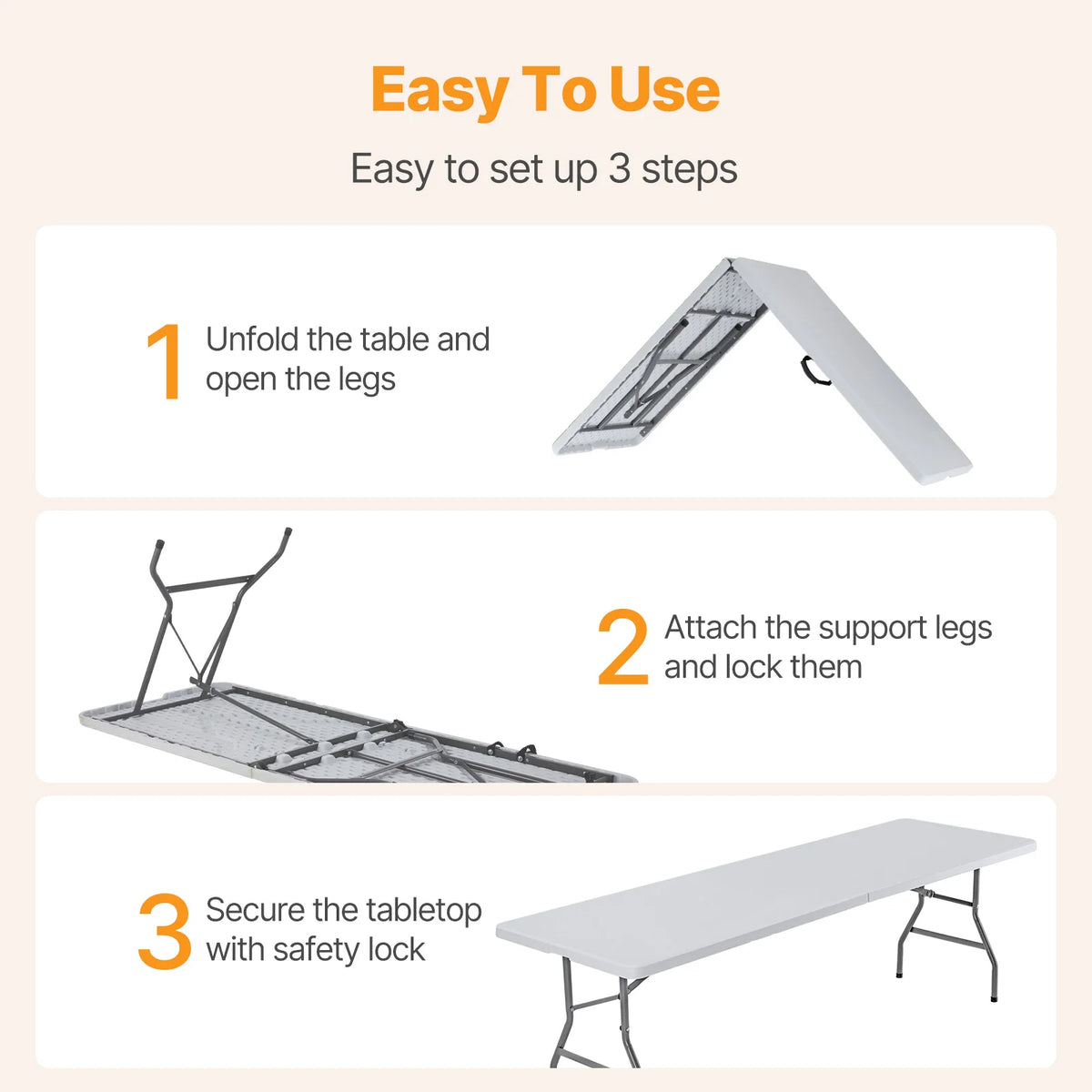 MCQ Folding Portable Outdoor Picnic Table With Carrying Handle