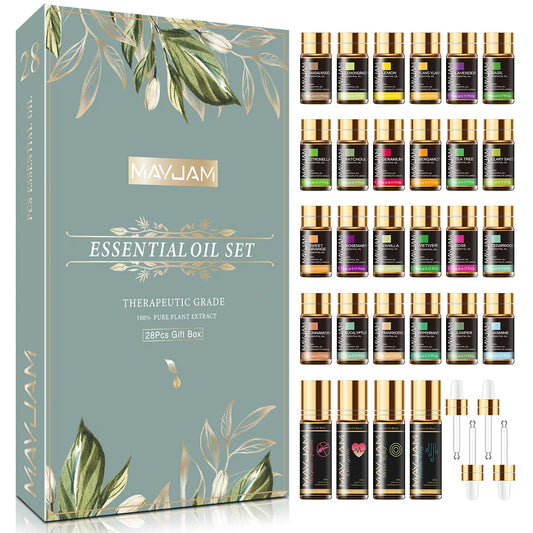 MAYJAM 28-Piece Pure Natural Essential Oils Gift Set Lavender Vanilla