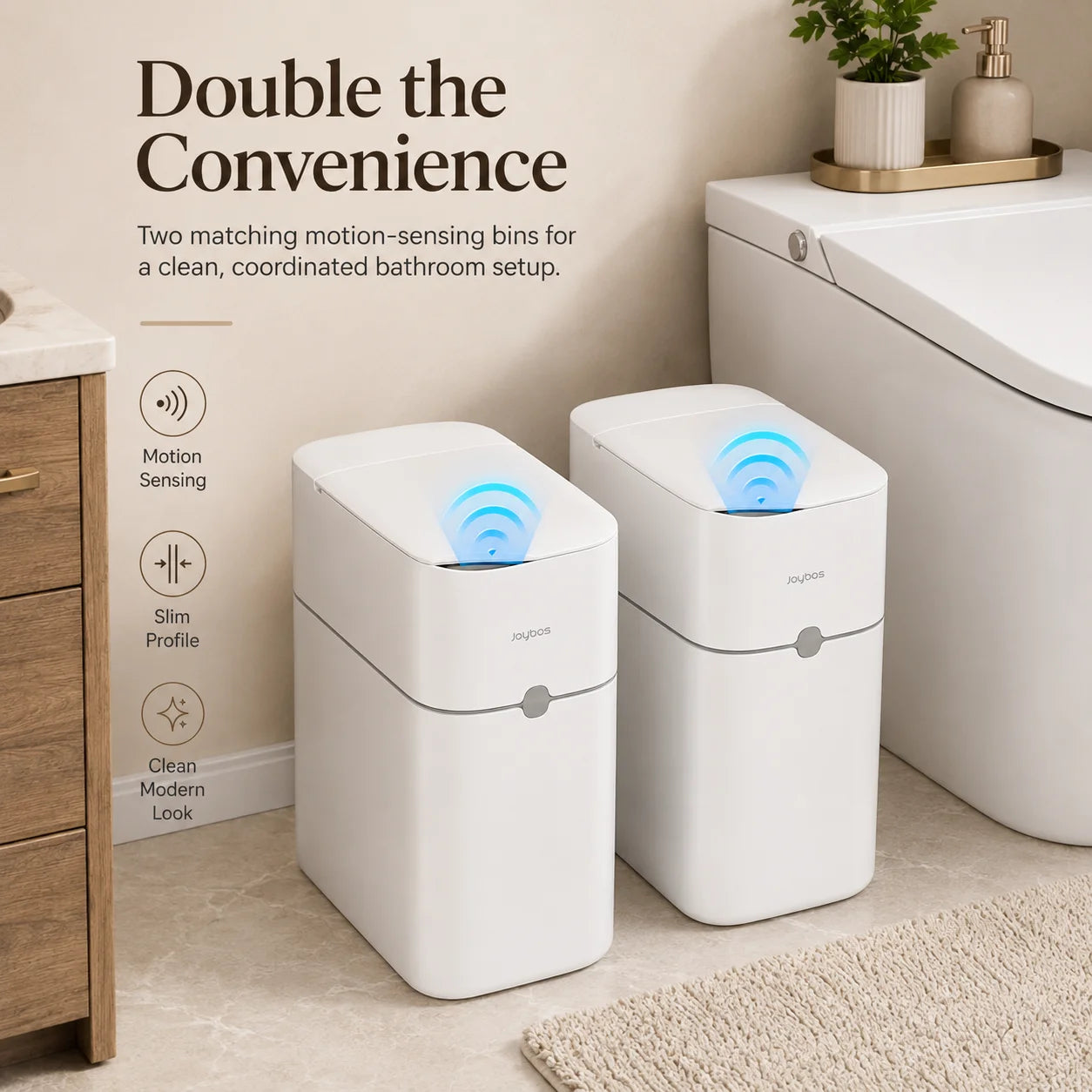 Joybos Touchless Trash Can With Motion Sensor And Auto Bag-Suction