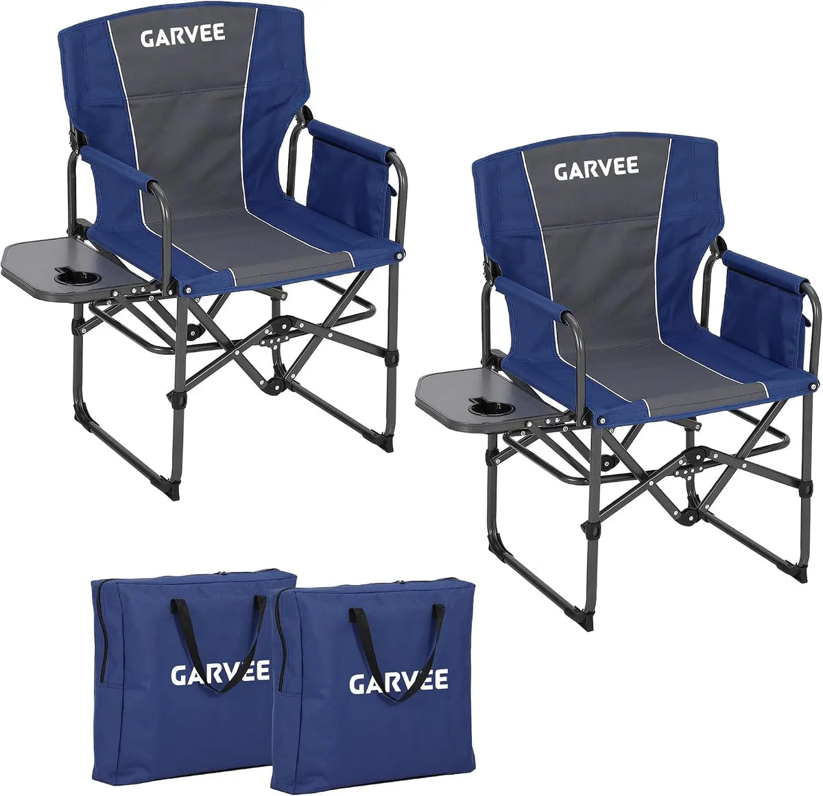 Tacleekii Oversized Folding Camping Chair With Side Table And Pocket