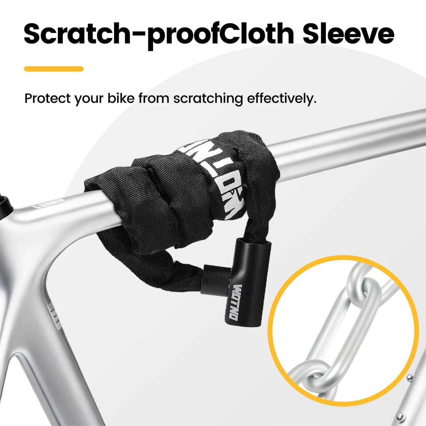 Bike Chain Lock Anti Theft Hardened Steel With 2 Keys
