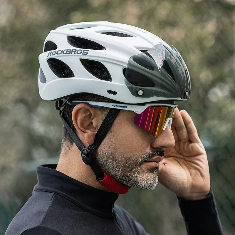 RockBros Cycling Helmet With Goggles Integrated Safety For Men Women
