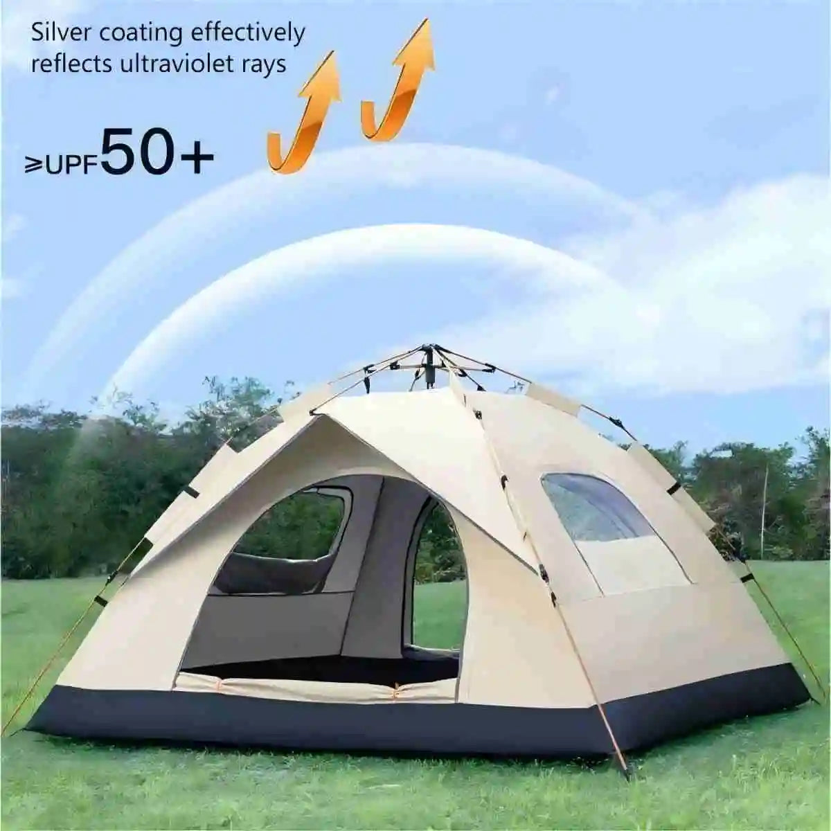 Pakicetus Automatic Camping Tent With Dual Doors And Windows