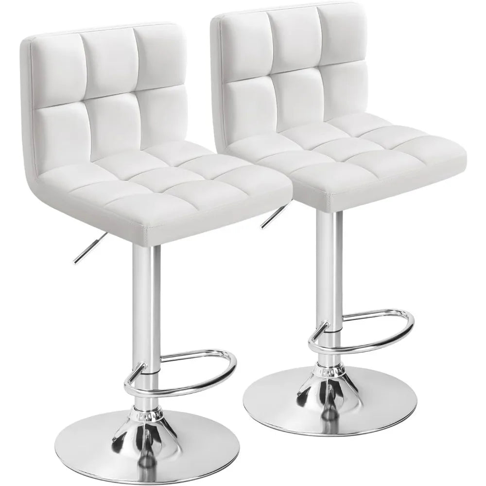 Furmax Modern Swivel Adjustable PU Leather Bar Stools Set of Two