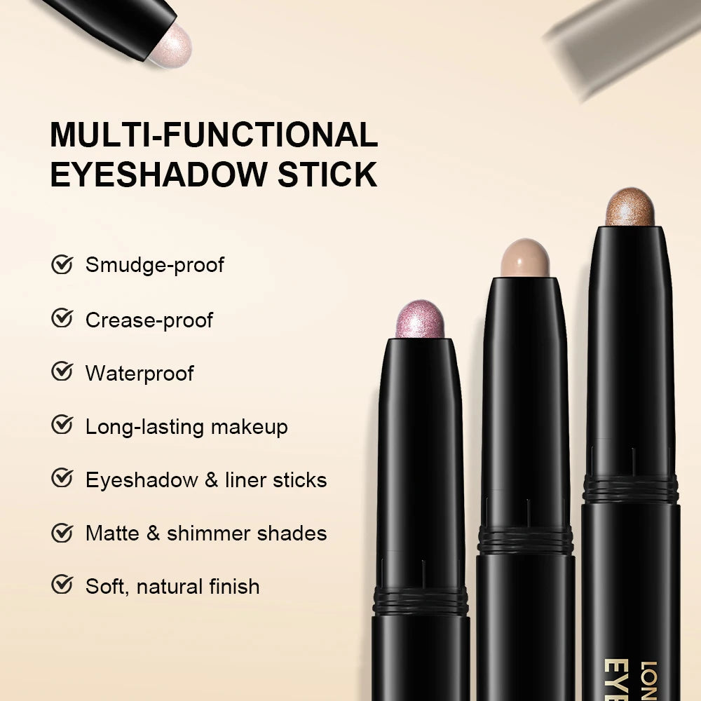 Waterproof Matte Shimmer Eyeshadow Pencil For Liner And Lid