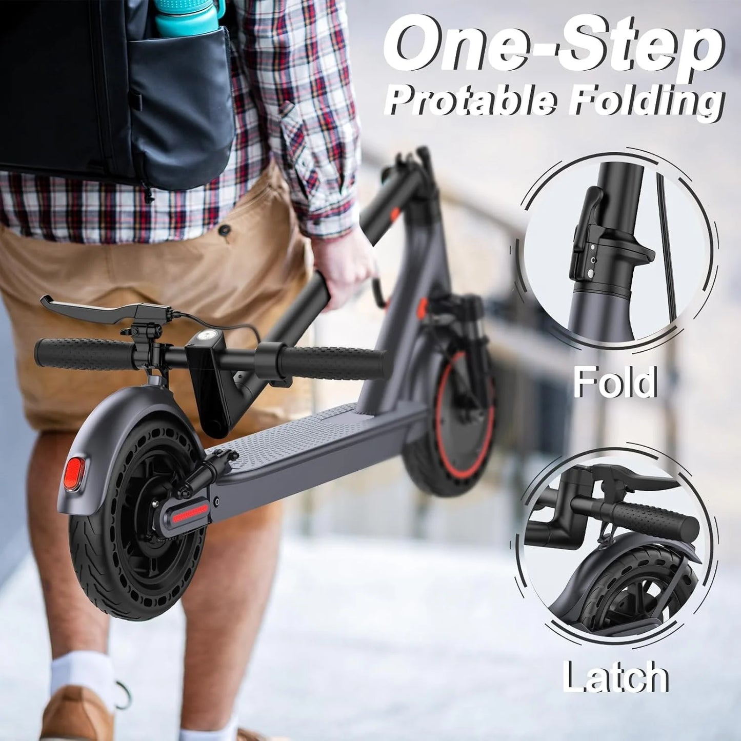 Ladped Electric Scooter 500W 22 MPH App Controlled Folding
