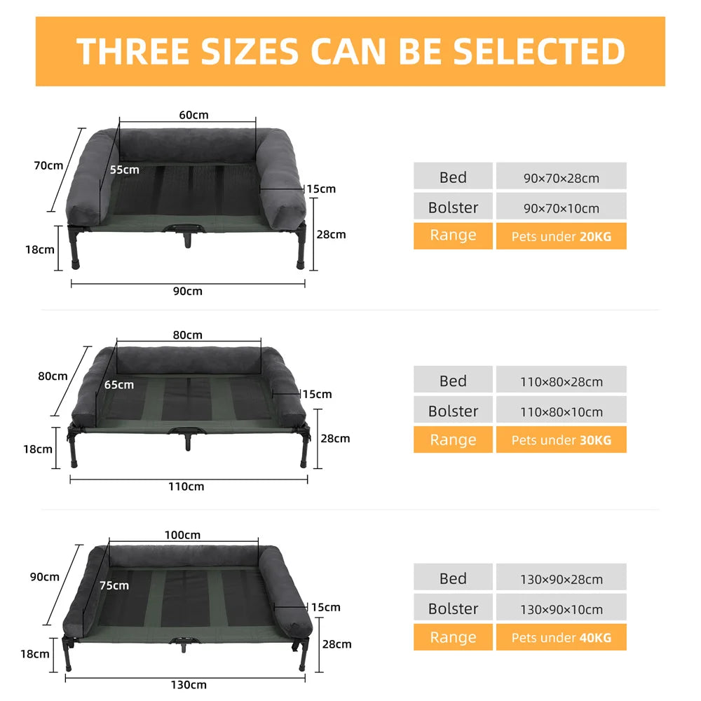 Borwart Raised Dog Bed With Cooling Breathable Outdoor Cot