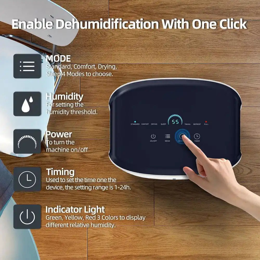 AIRPLUS Portable Dehumidifier With Auto Defrost And Continuous Run