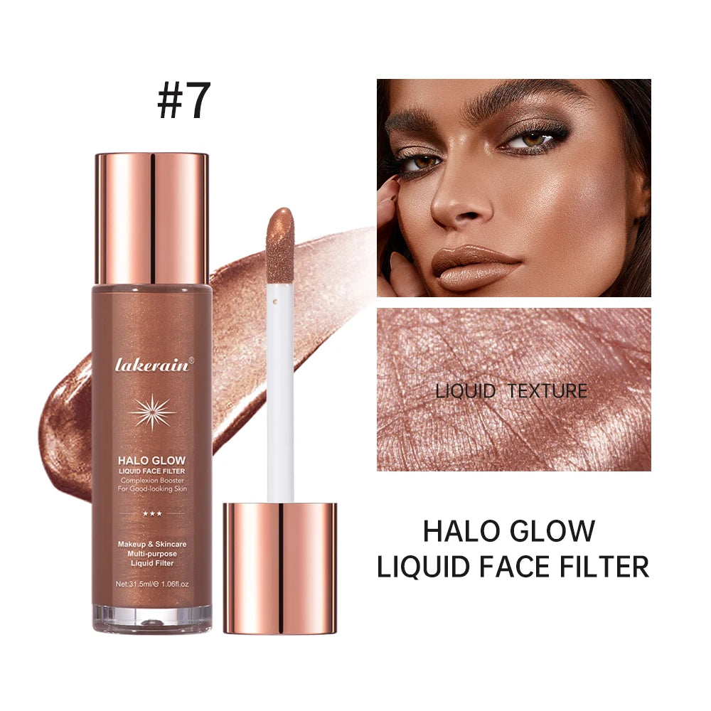 2 IN 1 Face Makeup Long-Lasting Dewy Radiant Liquid Illuminator Foundation & Highlighter Brighten Face Body Shimmer Makeup