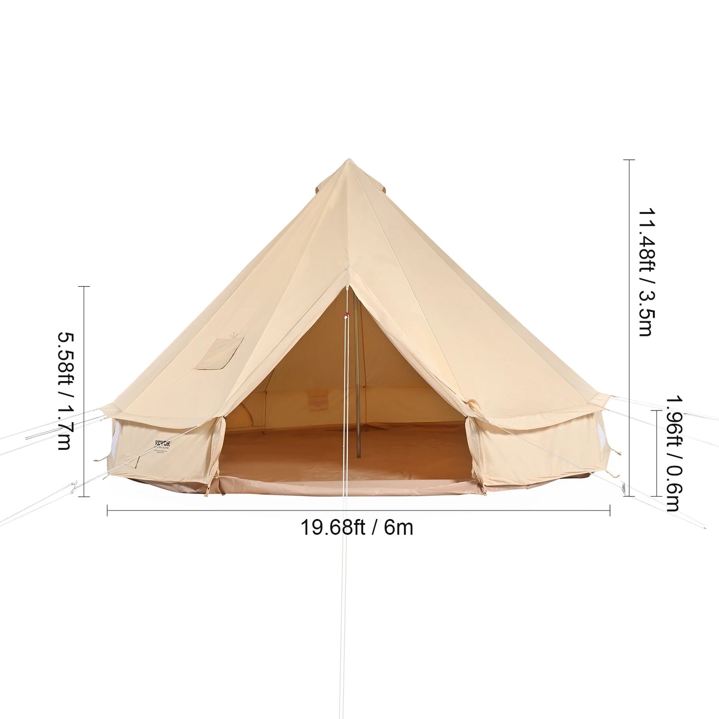 SucceBuy Waterproof Canvas Bell Tent For Outdoor Family Camping