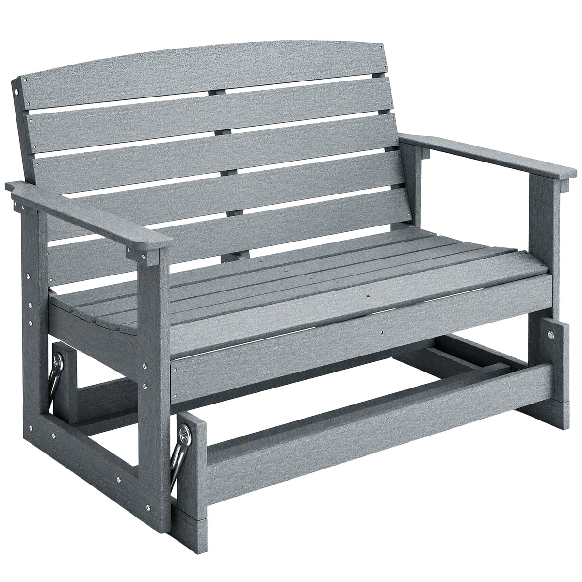 Patio Glider Bench W/ Hdpe Slatted Design Double Rocking Chair